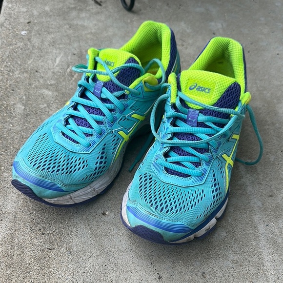 ASICS Blue tennis shoes women’s size 10 - Picture 1 of 7